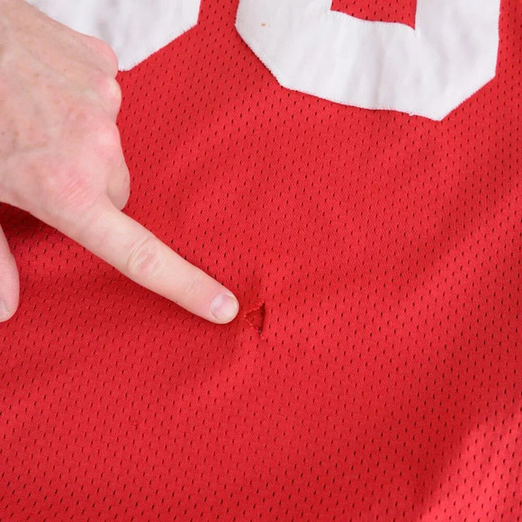 Vintage 90S Nike Red Label Canton #80 Game Worn  Real Football Jersey Size Large - Picture 14 of 16